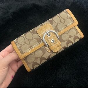 Brown and Tan Coach Wallet